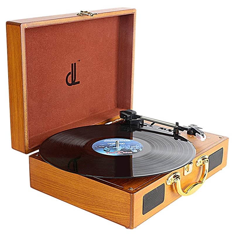 PC Encoding Record Player 3Speed Vinyl Turntable Builtin 1W Speakers RCAAUXHeadphone JackDC Radio Player