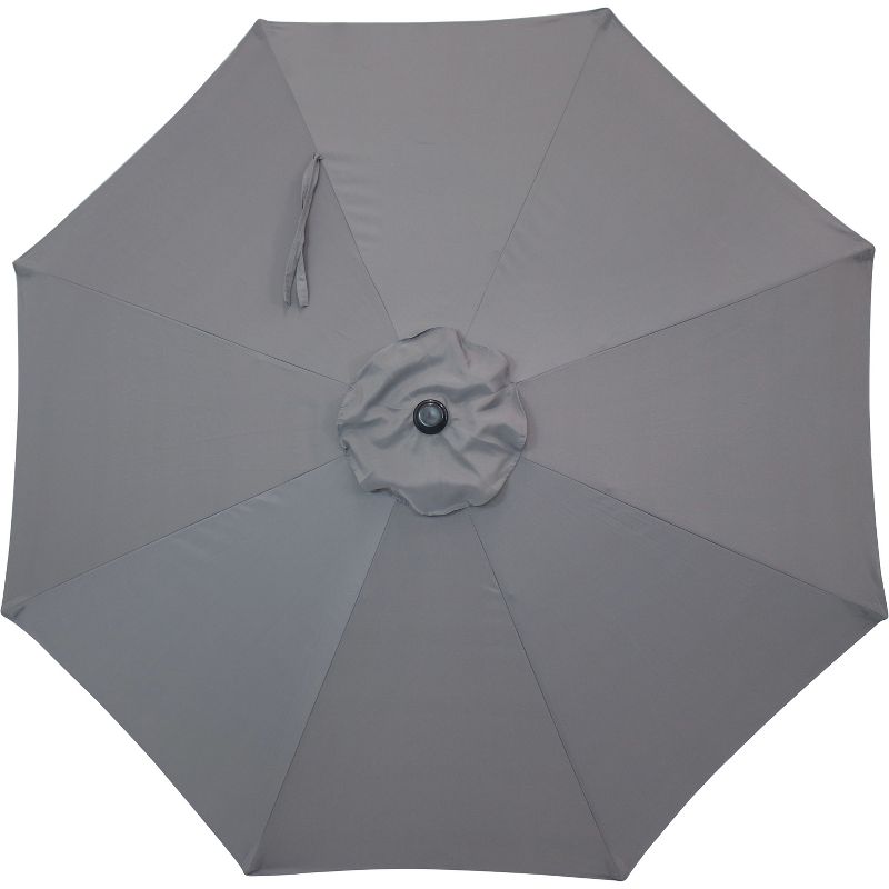 Sunnydaze Outdoor Aluminum Pool Patio Umbrella with Polyester Canopy, Push Button Tilt and Crank - 9' - Gray