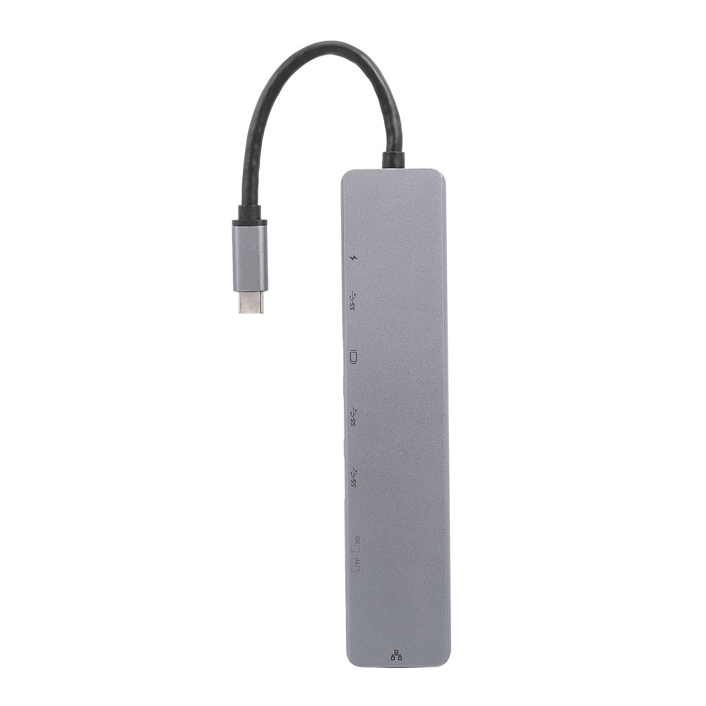 8IN1 USB-C Multi-function Laptop Docking Station Converter Type-C to PD+USB*2+HDTV+Type-C+SD+TF+RJ45 87W Adapter
