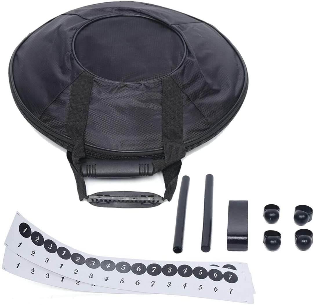 LOYALHEARTDY Butterfly Drum 14-Inch Steel Tongue Drummer Drum C Major 14-Note Manual Percussion Instrument Tongue Drum Pot With Rope Decoration And Mallet Bag Sheet Music (Red)