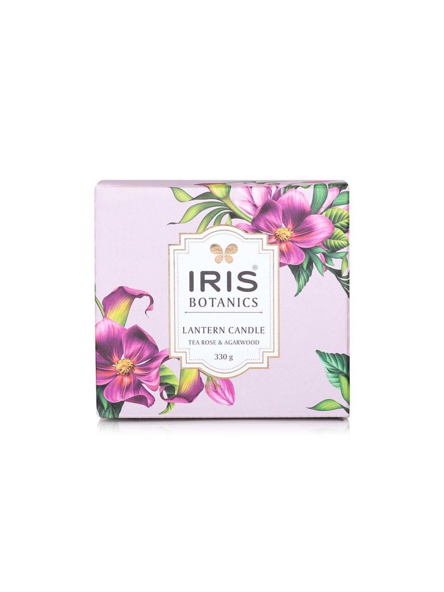 IRIS Multicolour Botanics Tea Rose & Agarwood Fragrance Lantern Candle