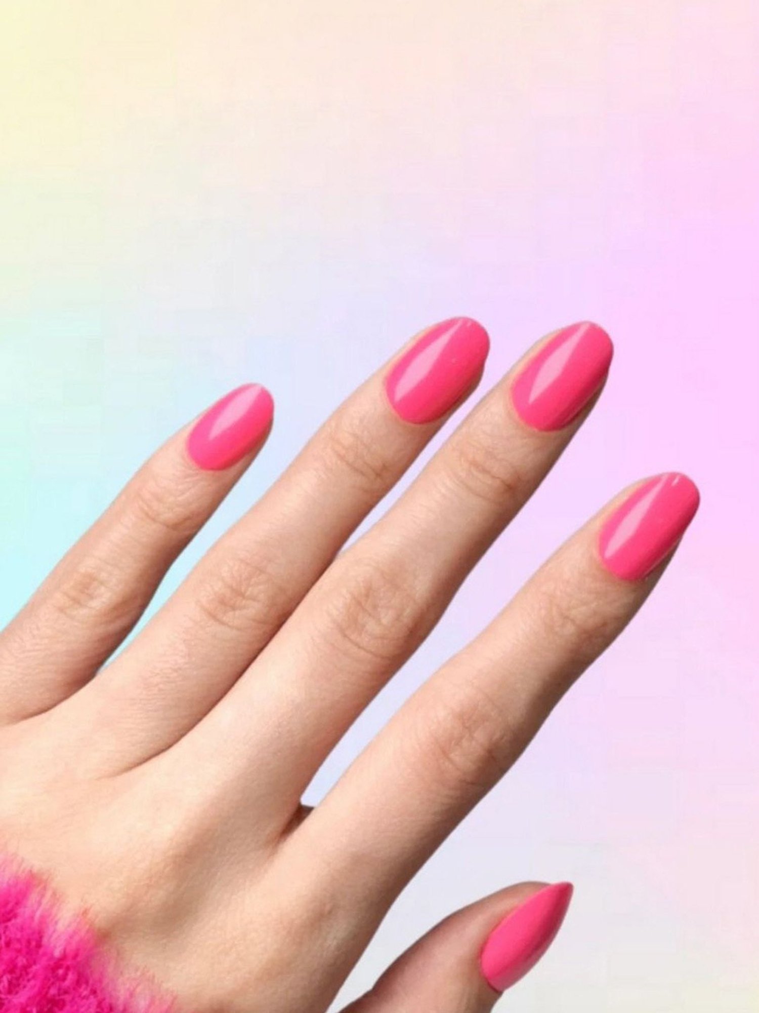 Polish Me Pretty Gel Polish Press-On Nails Pink Glo - Set of 24