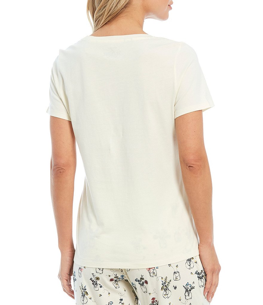 Sleep Sense Vintage Bouquet Screen Print Knit Coordinating Sleep Tee
