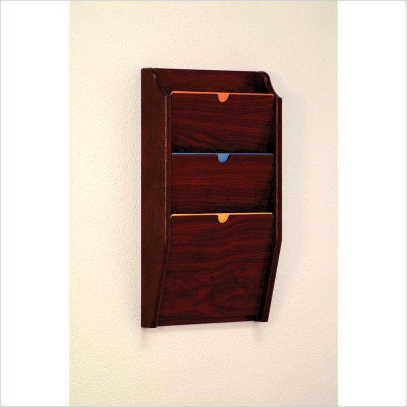 Wooden Mallet HIPAA Compliant 3 Pocket Privacy Office Letter Size Chart Holder Furniture Mahogany