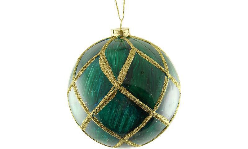 North Star 5" Mica Glittered Ball Christmas Ornament - Regal Peacock Green