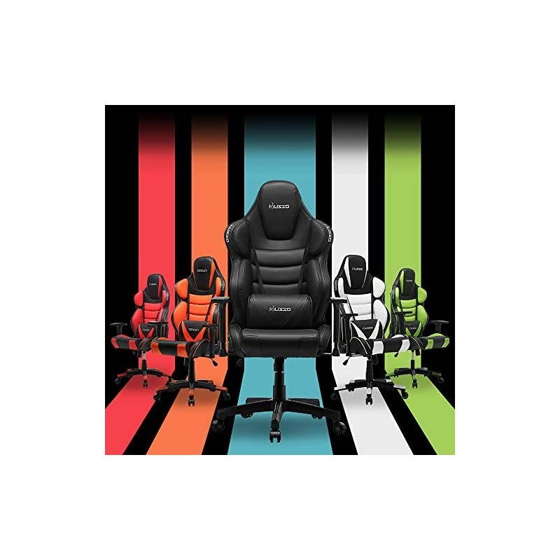 Executive Swivel Office Chair, High-Back Racing Gaming Chair, Ergonomic Adjustable Computer Desk Chair, PU Leather Task Chair with Headrest and Lumbar Support（Contoured Design）