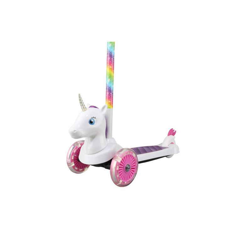 Sakar Unicorn 3D 3 Wheel Scooter - White/Pink/Purple