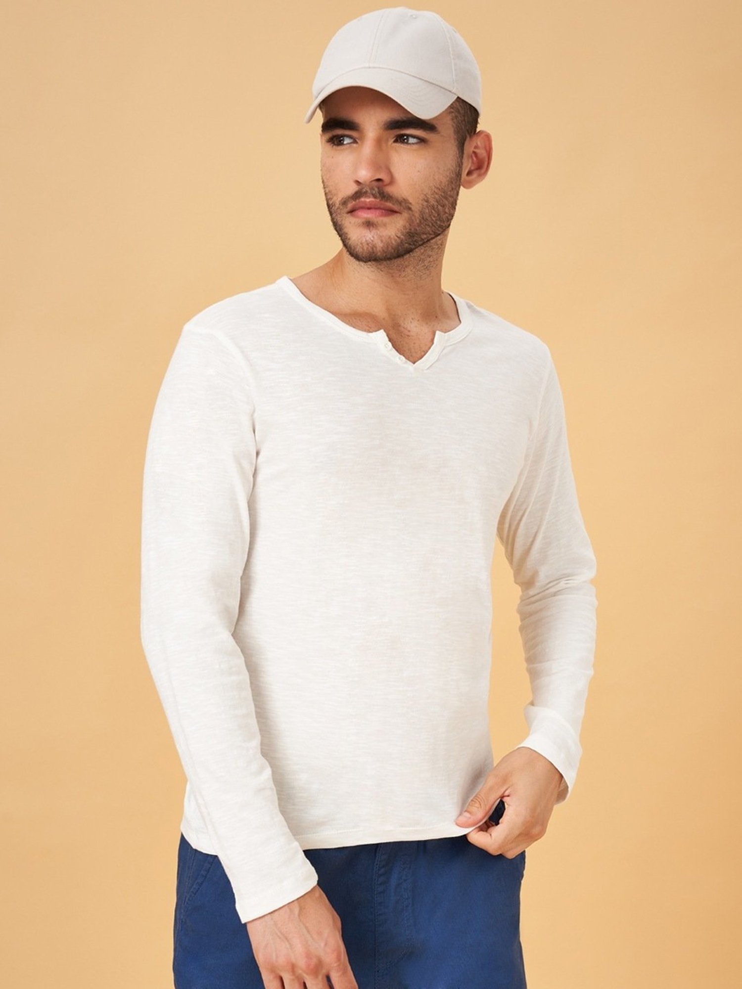 Urban Ranger by Pantaloons White Slim Fit T-Shirt