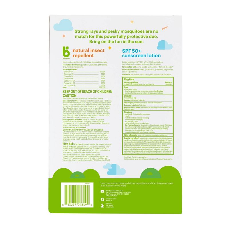 Babyganics 5oz Repellant & 2oz Sunscreen Duo