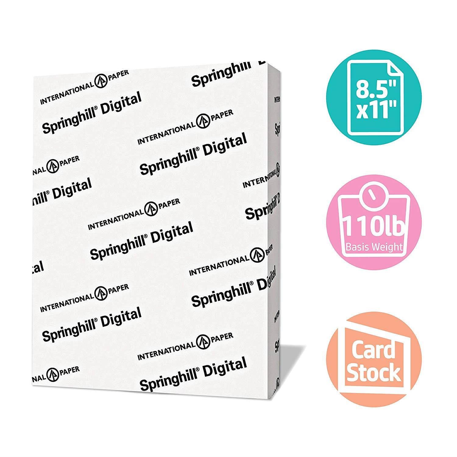 Springhill Colored Paper, Cardstock Paper, Cherry Paper, 110lb, 199 gsm, 8.5 x 11, 1 Ream / 250 Sheets - Index Card Stock, Thick Paper (075300R)