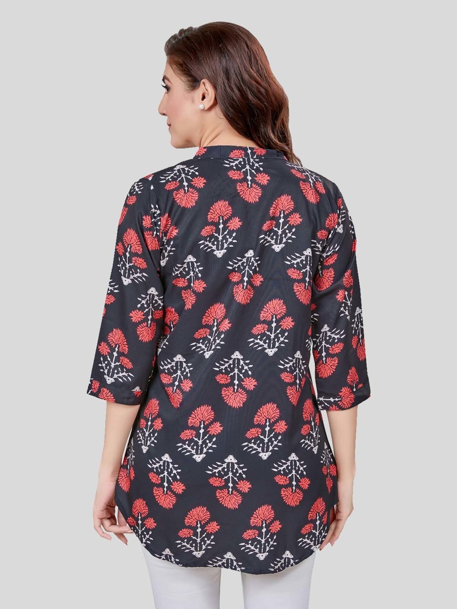 Saree Swarg Black Printed A Line Kurti