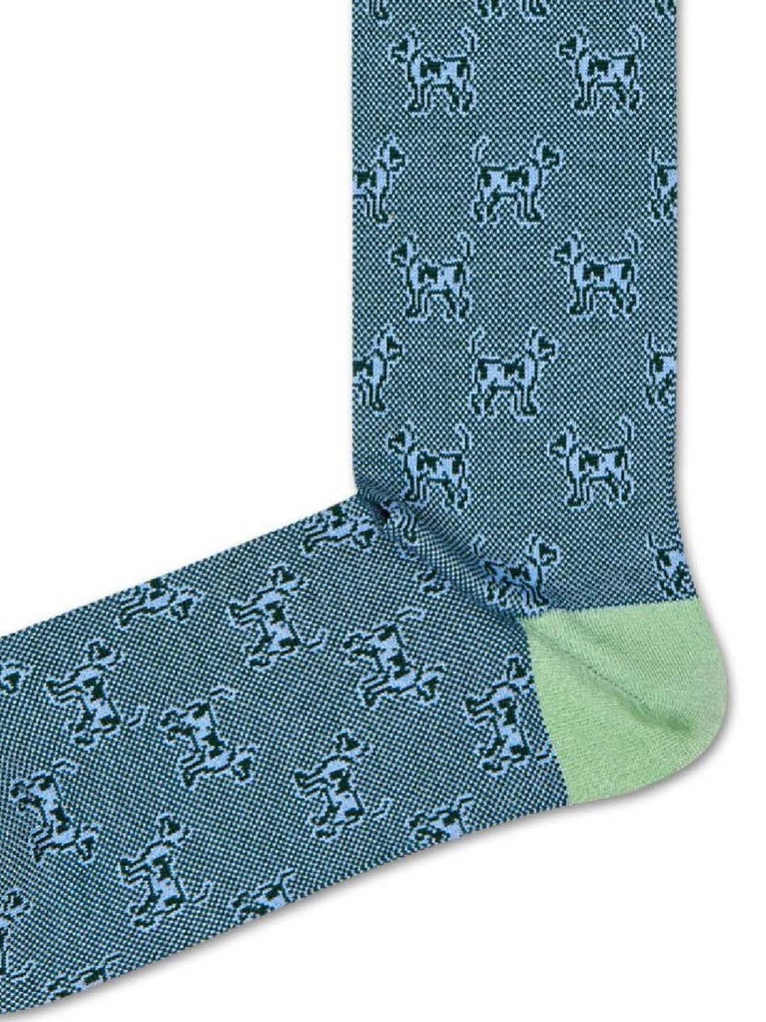 Happy Socks Dressed Laika Blue Cotton Printed Socks (39-42)