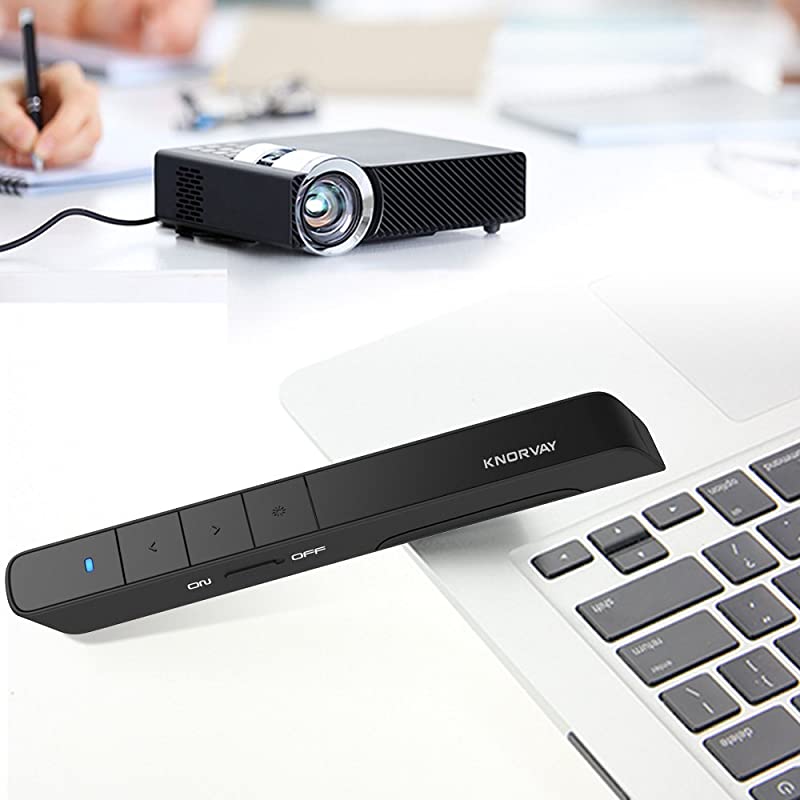 N36 Wireless Presenter Remote 300ft Long Control Range Presentation Clicker for Presentations Remotes Laser Pointer Presentation PPT Powerpoint Clicker 24GHz Support Hyperlink Black