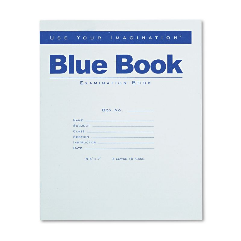 Roaring Spring Exam Blue Book Legal Rule 8-1/2 x 7 White 8 Sheets/16 Pages 77512