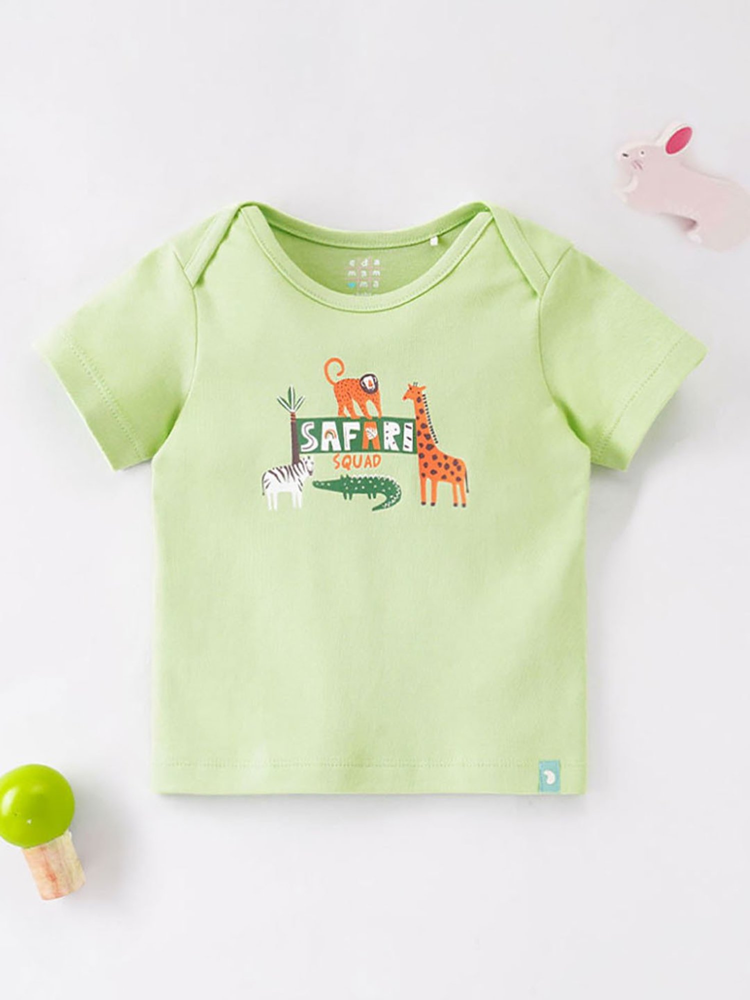 Ed-a-Mamma Baby Green Printed T-Shirt