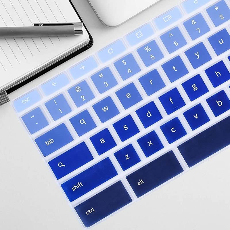 Keyboard Cover Skin Compatible with 11.6" Samsung Chromebook 3 XE500C13,Samsung Chromebook 4 XE350XBA 15.6",Samsung Chromebook 2 XE500C12,12.2" Samsung Chromebook Plus V2 2-in-1 (Ombre Blue6s)