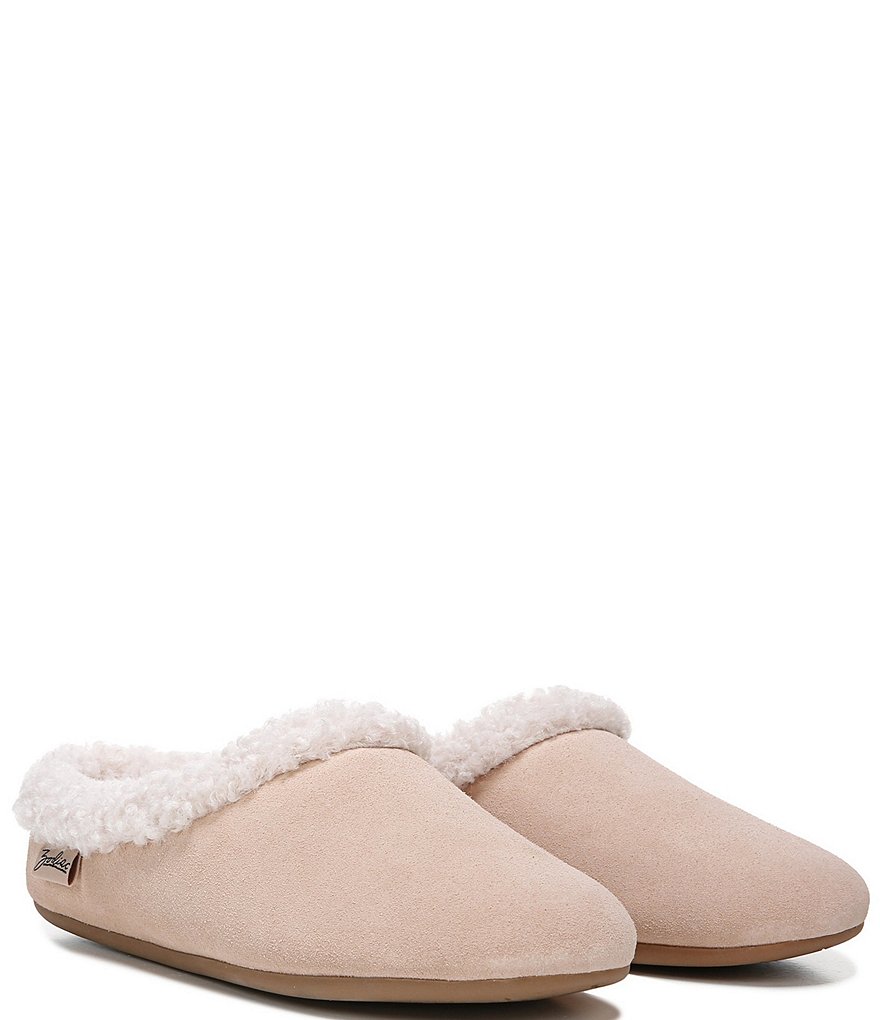 Zodiac Paloma Suede Faux Shearling Lined Slippers