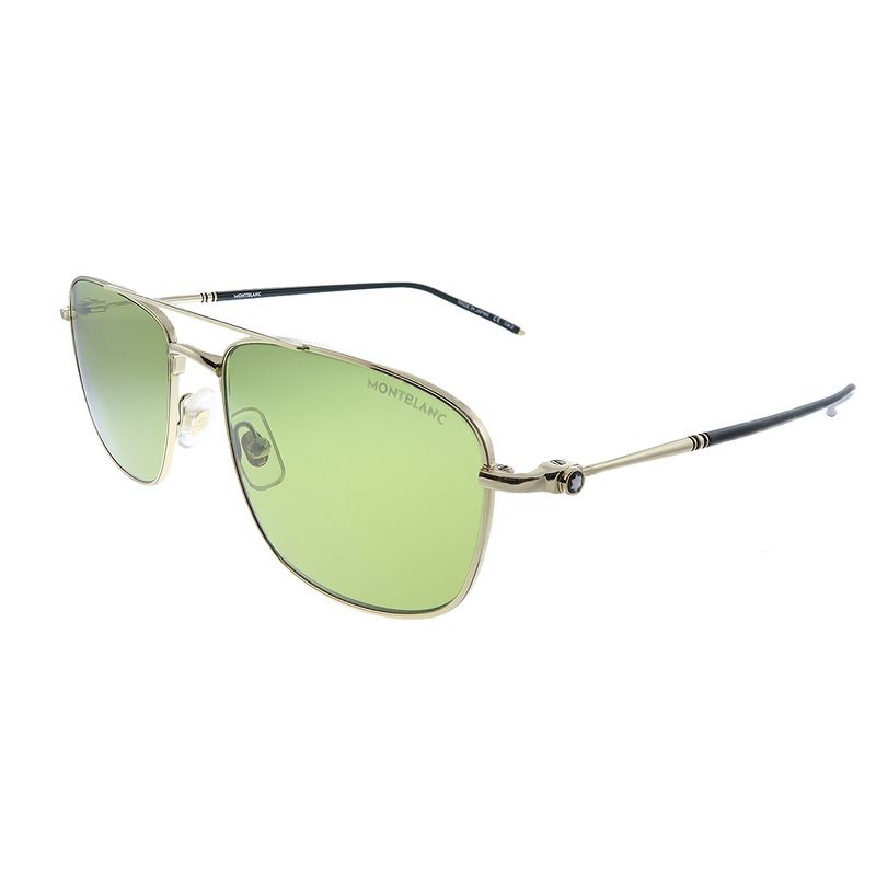 MontBlanc MB 0127S 003 Unisex Square Sunglasses Gold 56mm