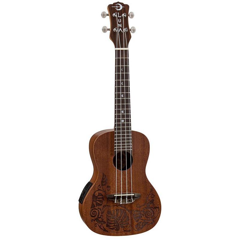 Luna Guitars MO EL Concert Acoustic-Electric Ukulele Lizard Design