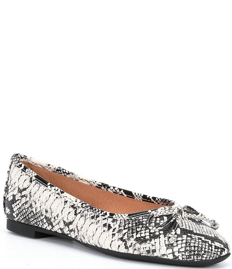 Antonio Melani Baird Snake Print Leather Ballet Flats