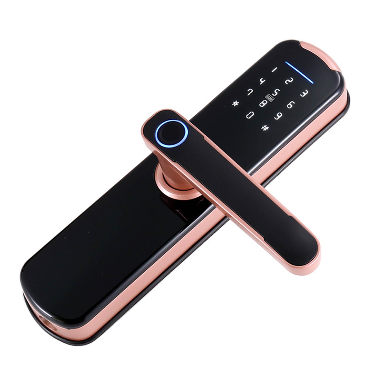 WAFU Tuya Fingerprint Lock Indoor Electronic Lock Smart Fingerprint Password Card Mechanical Key Touchscreen Keypad Door Lock for Home Hotel Office Door