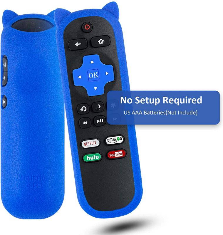Replacement Remote Compatible with All Onn Roku TV, Universal for Onn Roku TV Remote with Netflix, Amazon, hulu, YouTube 4 Channel Keys, Include Glow Protective Case (No Setup Required)