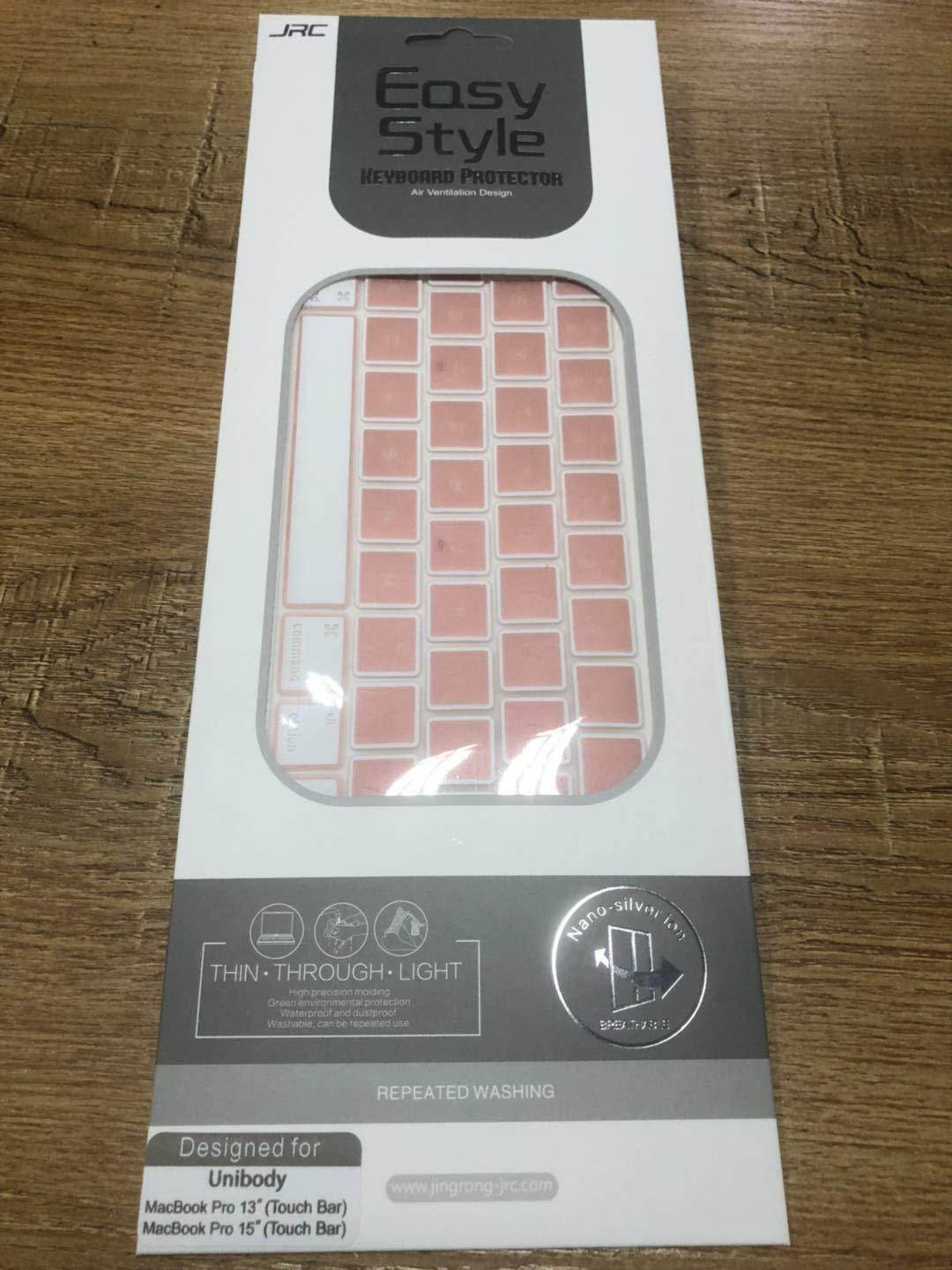 Rose Gold Keyboard Cover Protector for MacBook Pro 13/15 inch with Touch Bar(A1706/A1707/A1989/A1990,2016/2017/2018 Released)-US Layout