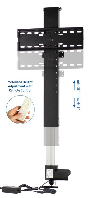 VIVO Black Compact Motorized Vertical TV Stand Lift for Screens 32" to 48"  | Television Mount Bracket (MOUNT-E-UP44)