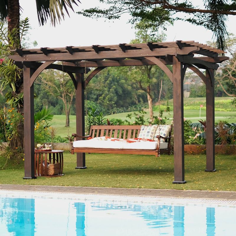 Sopra Wood Patio Swing Daybed with Cushion - White - Cambridge Casual