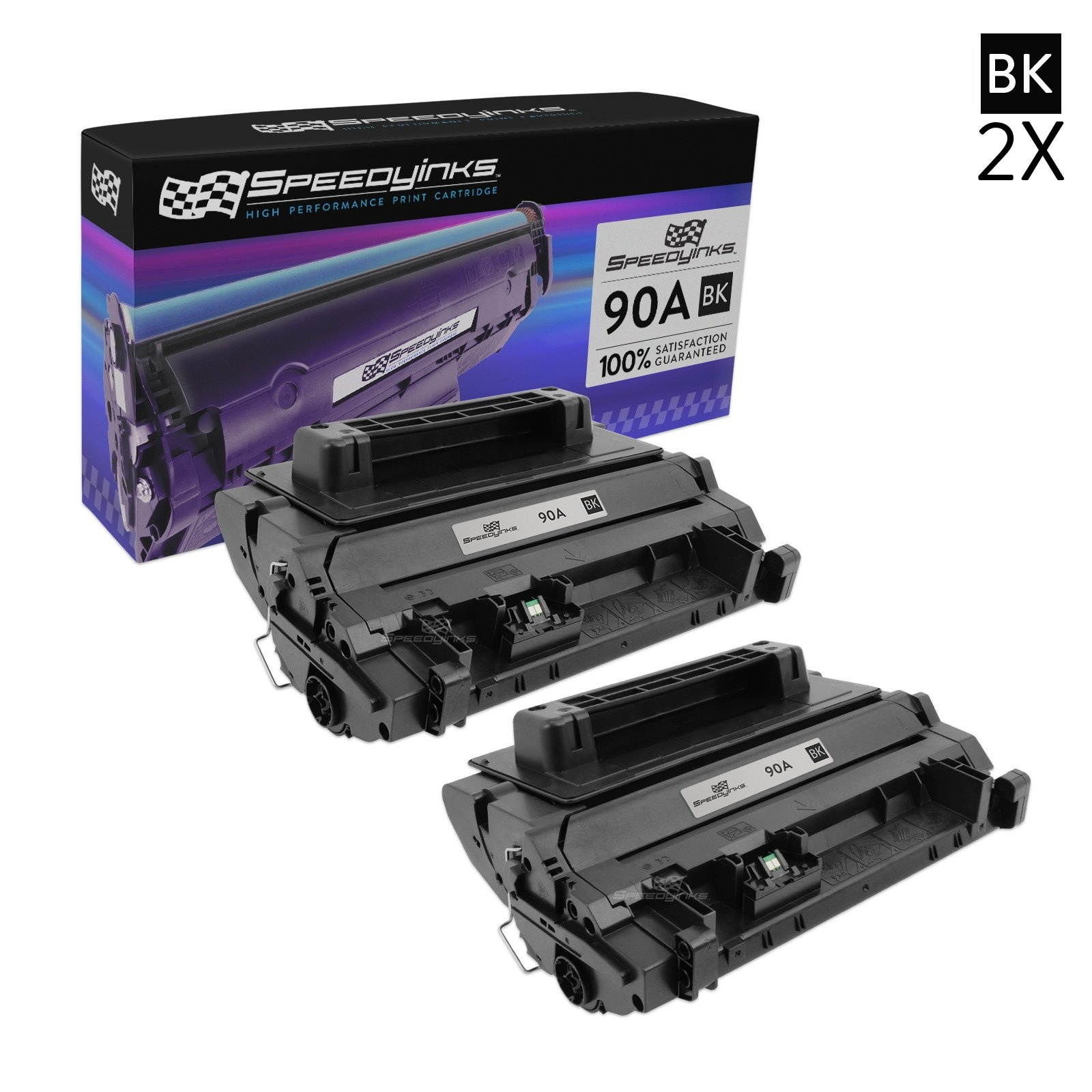 Speedy Inks - 2PK Compatible Replacement for HP CE390A 90A Black Laser Toner for use in LaserJet Enterprise 600 M4555f MFP M4555fskm MFP M4555h MFP M601n M601dn M602n M602dn M602x M603n M603dn M603xh