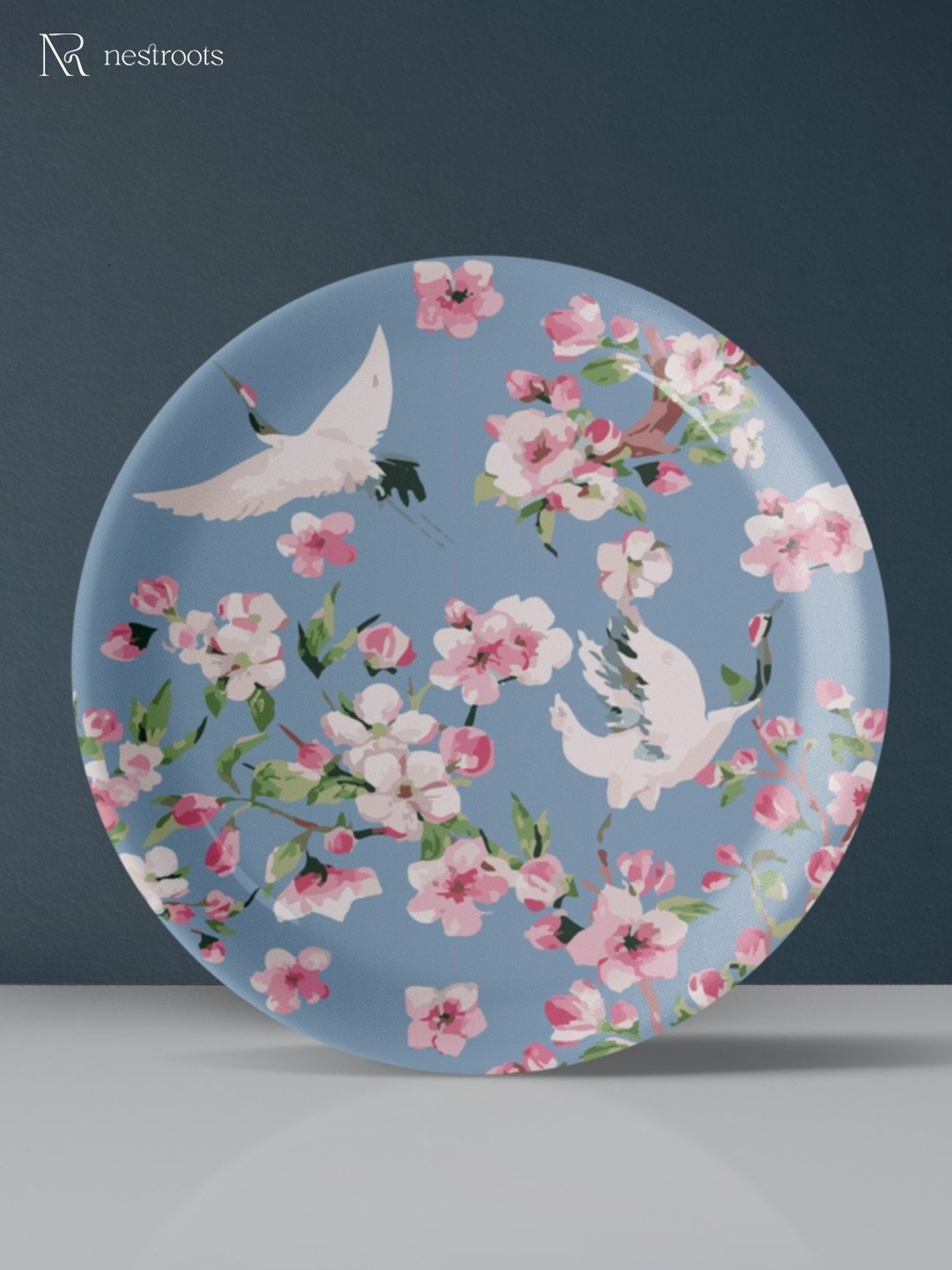 Nestroots Victorian Flora Printed Multicolor Porcelain Wall Plate
