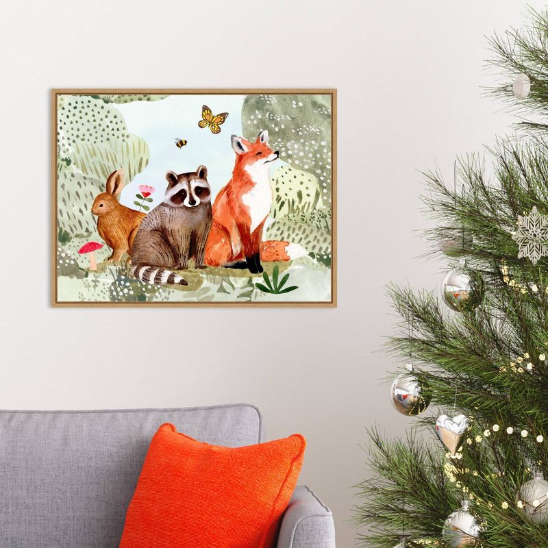 24" x 18" Fox Glen Collection by Victoria Borges Framed Canvas Wall Art - Amanti Art