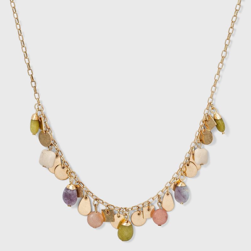 Worn Multi Plated Hammered Rectangle Statement Earrings - A New Day™ Gold