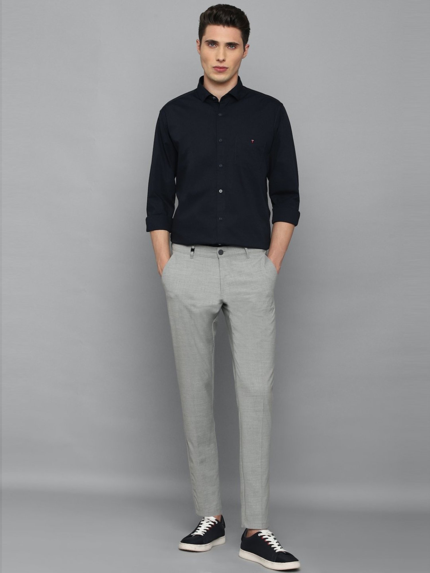 Louis Philippe Sport Navy Cotton Slim Fit Shirt