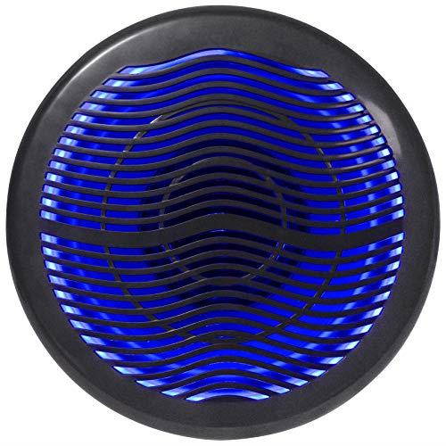 rockville ms10lb 10" 2400 watt black marine/boat 10" subwoofer with led