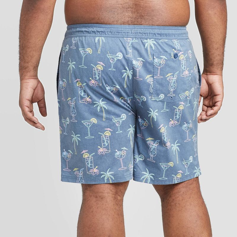 Men's 7" Sharkular Elastic Waist Swim Trunks - Original Use™ Blue XS