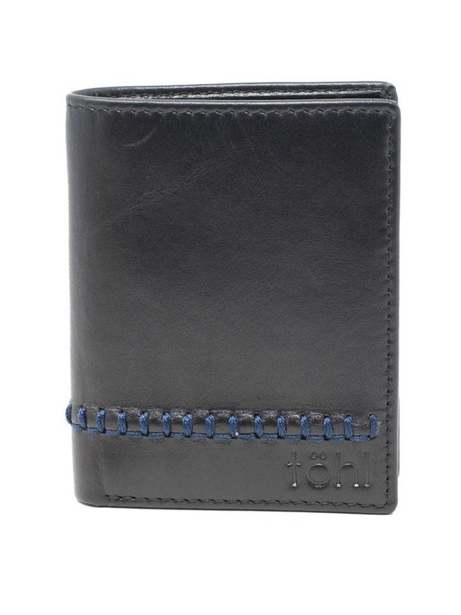 Tohl Black Casual Leather Bi-Fold Wallet for Men