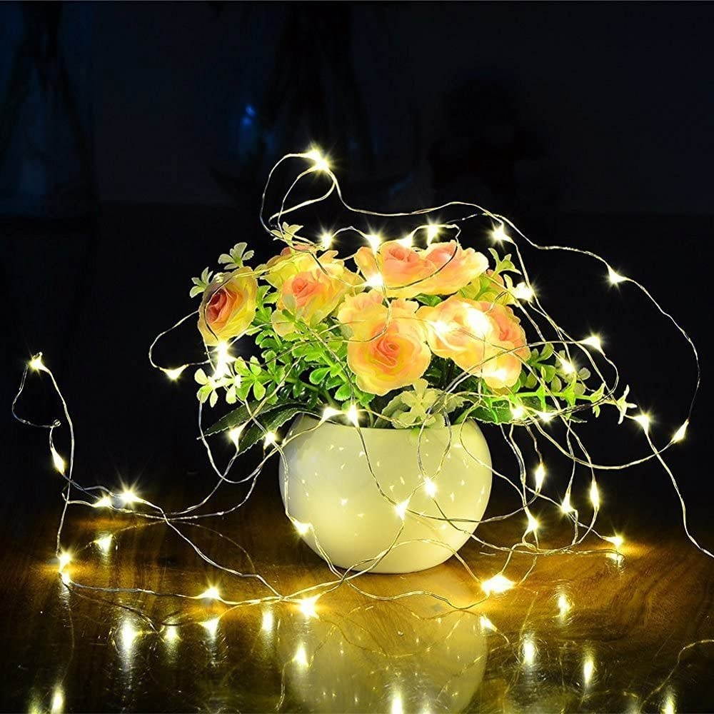 ER CHEN 66ft Led String Lights, 200 Led Starry Fairy Lights on 20M Silver Coating Copper Wire String Lights for Christmas (Warm White)