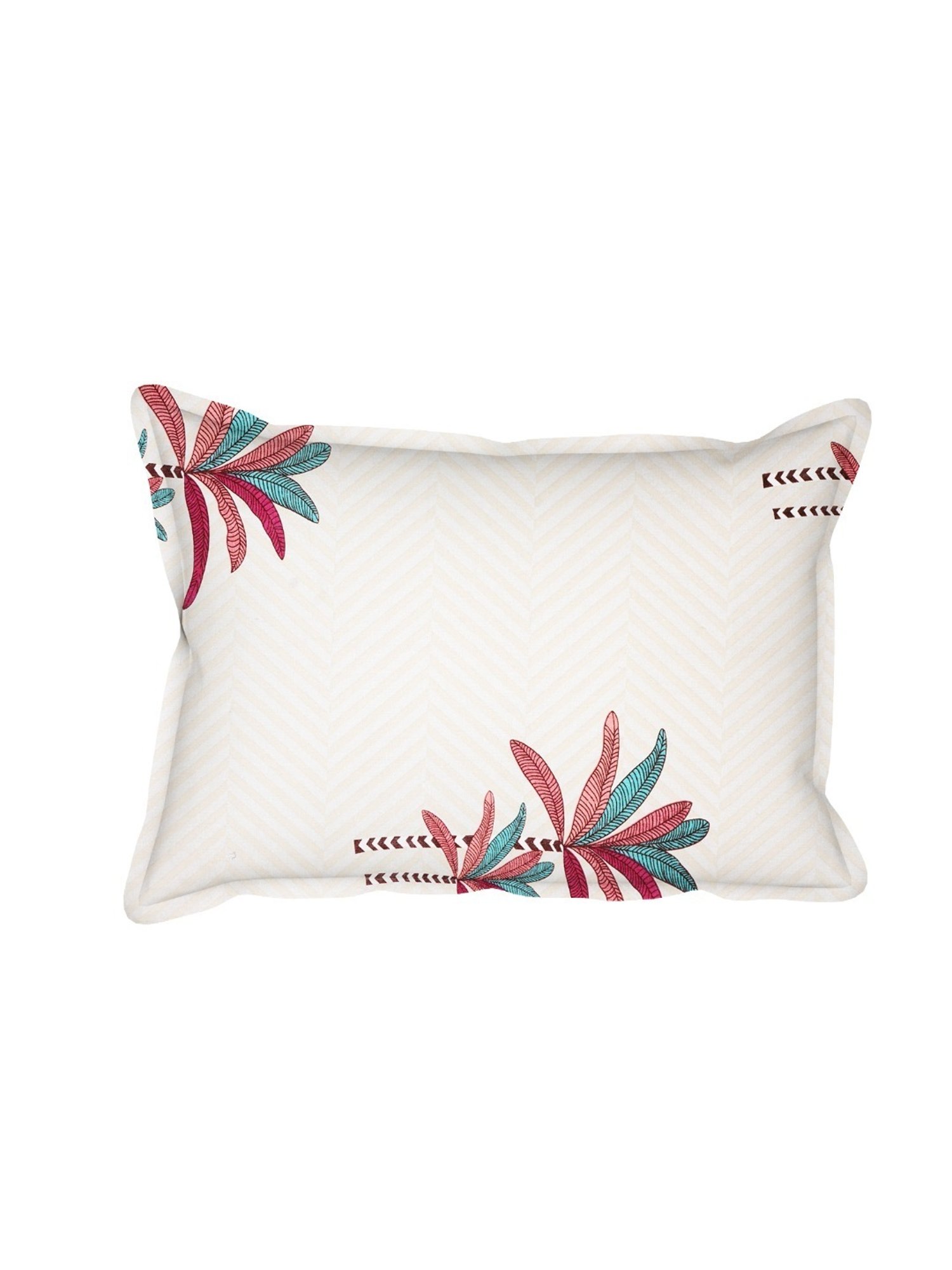 SEJ by Nisha Gupta Abstract Pink 144 TC Cotton Single Bed Sheet with 1 Pillow Cover