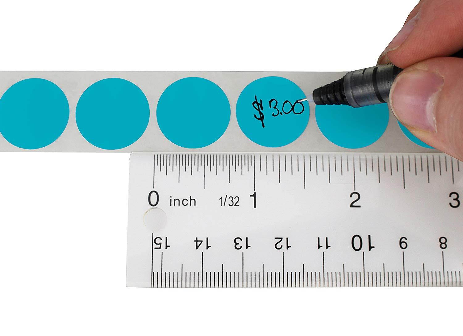 ChromaLabel 3/4 inch Removable Color-Code Dot Labels | 1,000/Dispenser Box (Teal)