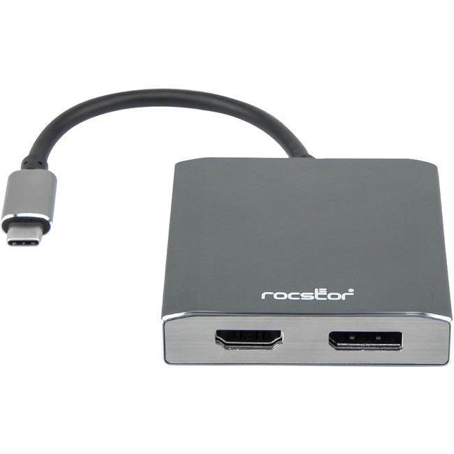 Rocstor Y10A202-A1 Premium USB-C to DisplayPort & HDMI Dual Port Adapter