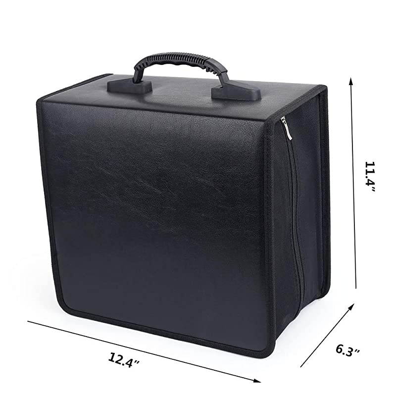 400 Capacity CDDVD Case Wallet VCD Storage Holder Booklet Album Box BinderPU Black