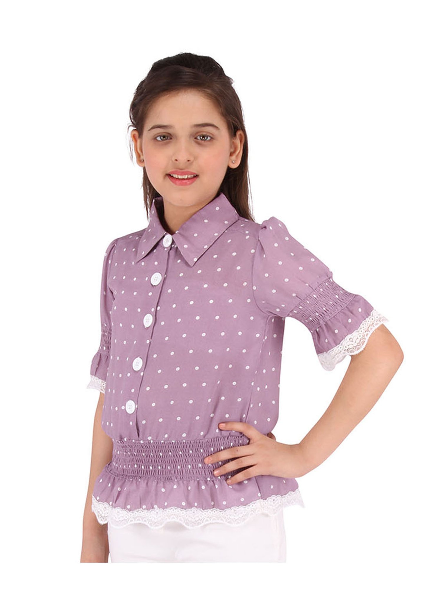 Cutecumber Kids Purple Printed  Top