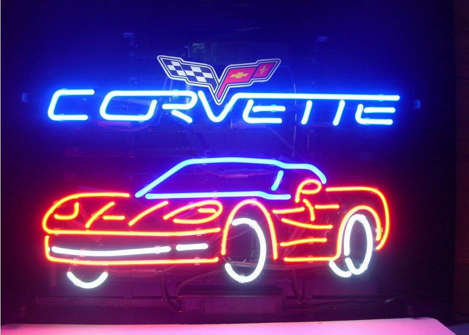 Fashion Neon Sign New Corvette Car Auto Handcrafted Real Glass Lamp Neon Light Neon Sign Beerbar Sign Neon Beer Sign 19x15