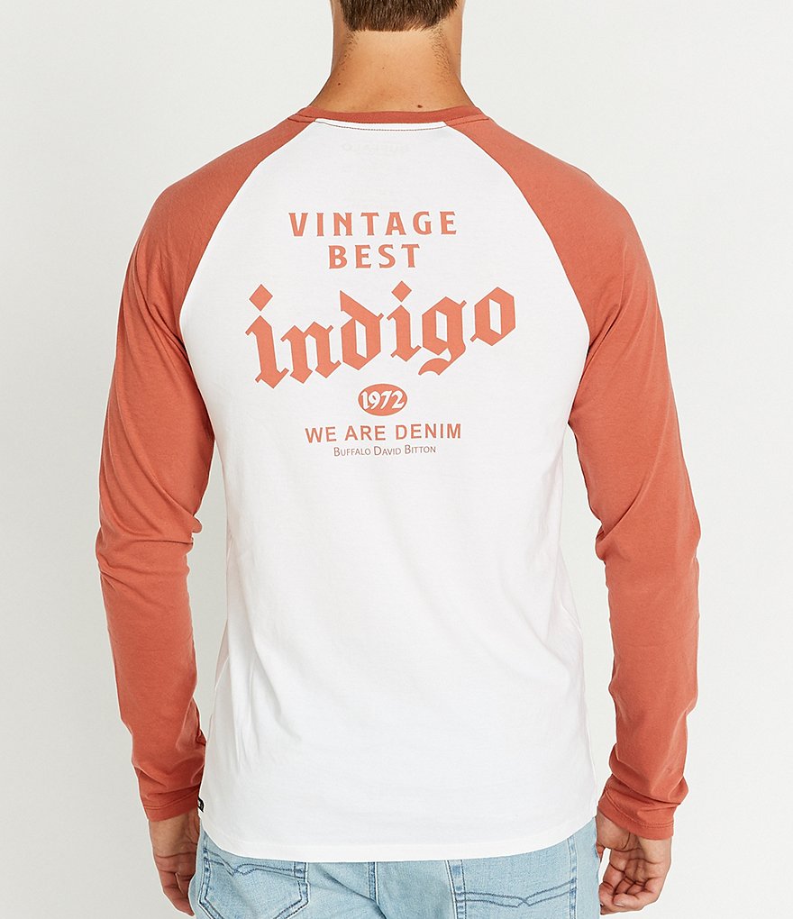Buffalo David Bitton Tabirks Colorblock Raglan Lon-Sleeve T-shirt
