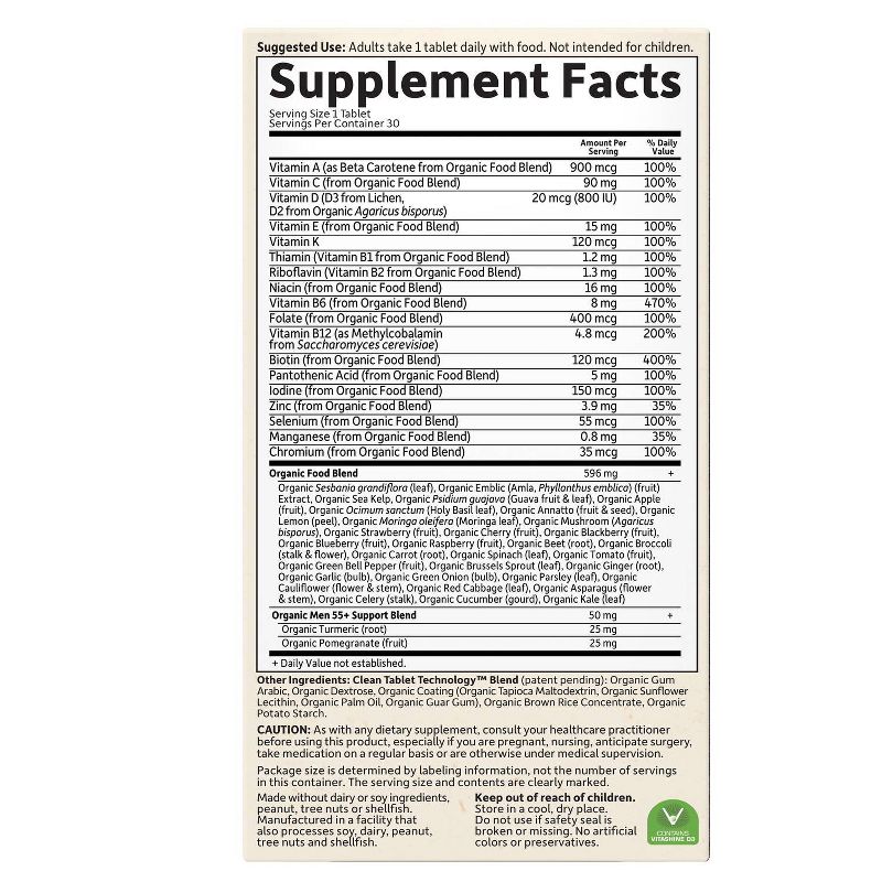 Garden of Life My Kind Organic Men's 55+ Multivitamin Tablets - 30ct