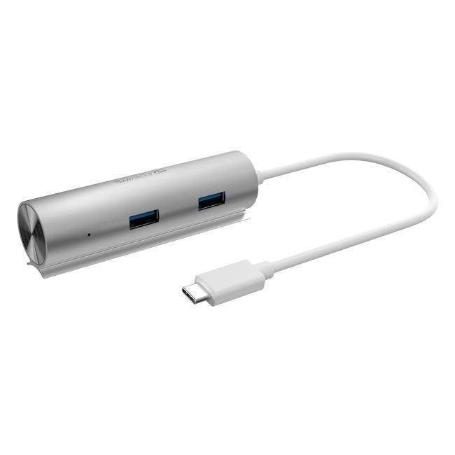 TEAMGROUP Type C to 4-port USB 3.1 Gen1 Hub Adaptor (WT03) for MacBook Pro 2015/2016/2017 Mac, ChromeBook - Silver