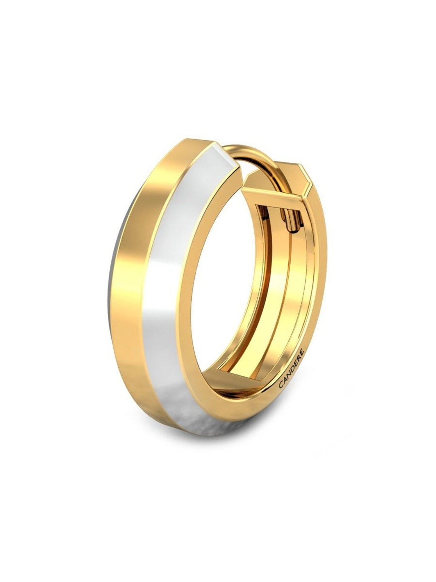 Candere by Kalyan Jewellers Carter 22k Yellow Gold Huggie Earrings for Men