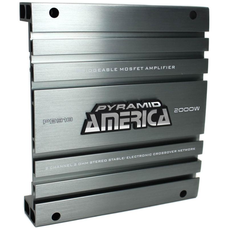 PYRAMID PB918 2000W 2 Channel Car Audio Amplifier Power Bridgeable+8 Ga Amp Kit