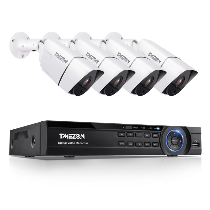 TMEZON 4K Ultra HD CCTV Camera System, 16 Channel H.265+ 4K (3840x2160) Video DVR with No Hard Drive 8 x 4K (8.0MP) IP66 Weatherproof Bullet Surveillance Cameras, IR Night Vision Security Kit